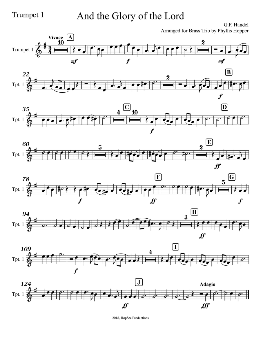 And The Glory of the Lord - 2tpt, tb, organ TB scores gallery preview page 5