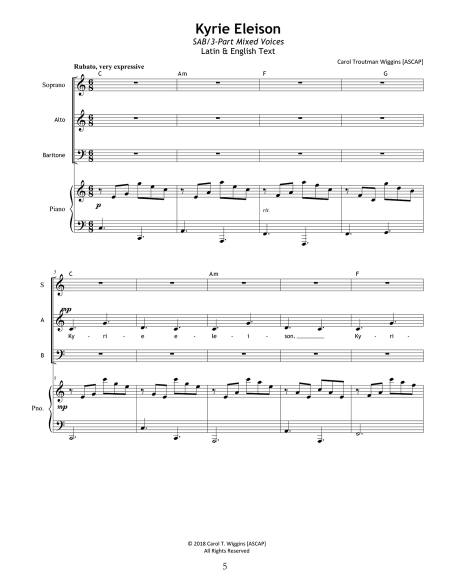 Mass Glorificana (Traditional Text from the Liturgy of the Roman Mass in a Contemporary Setting) SA SA scores gallery preview page 5