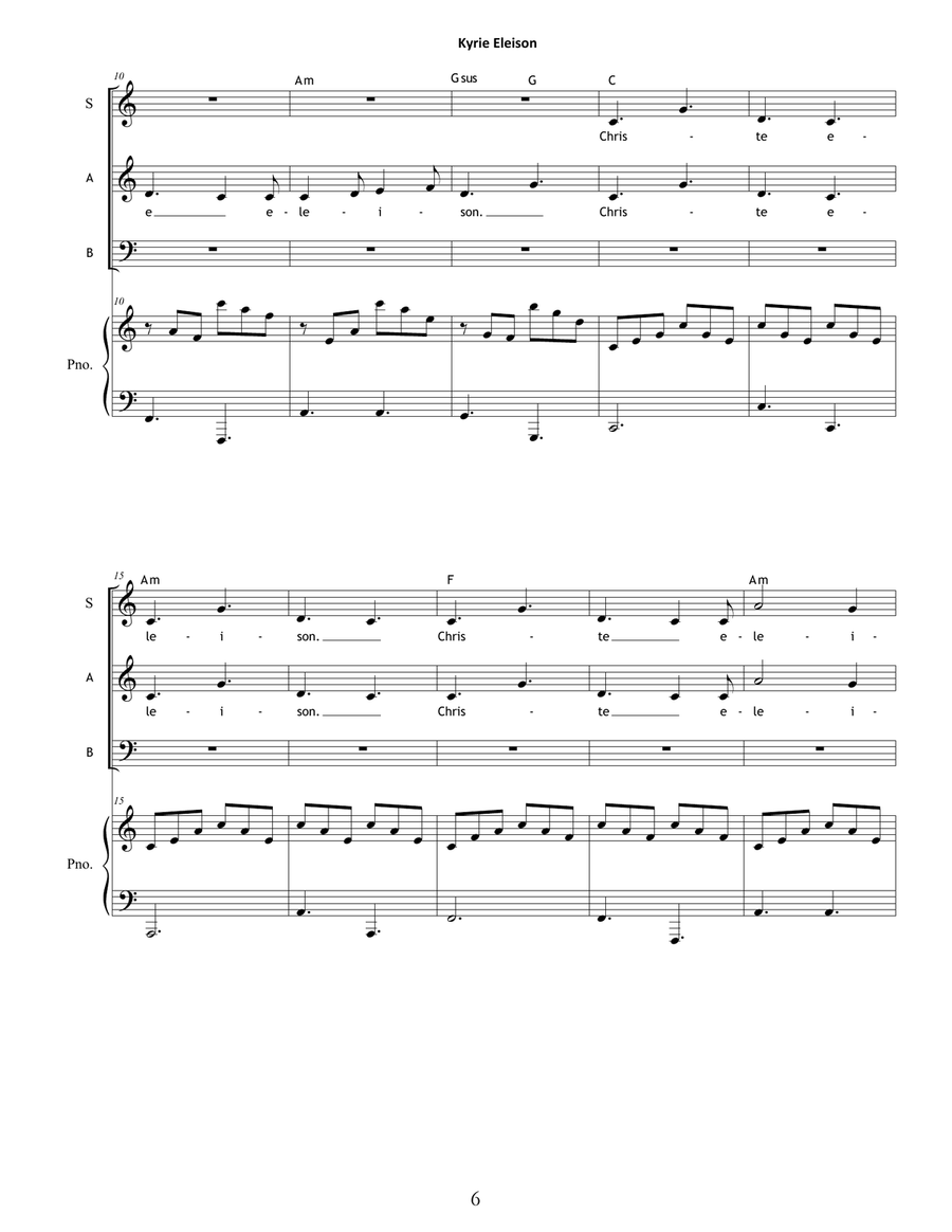 Mass Glorificana (Traditional Text from the Liturgy of the Roman Mass in a Contemporary Setting) SA SA scores gallery preview page 6