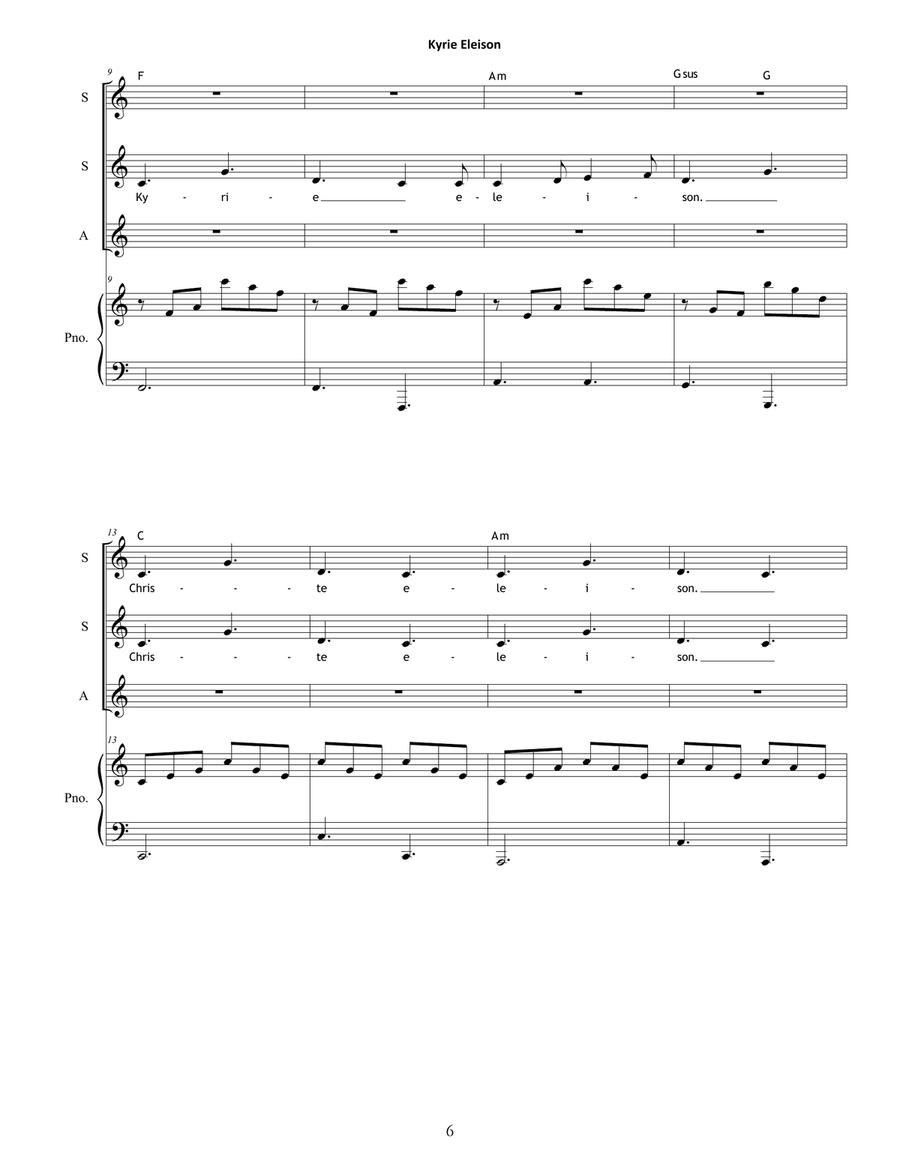 Mass Glorificana (Traditional Text from the Liturgy of the Roman Mass in a Contemporary Setting) SSA SSA scores gallery preview page 6