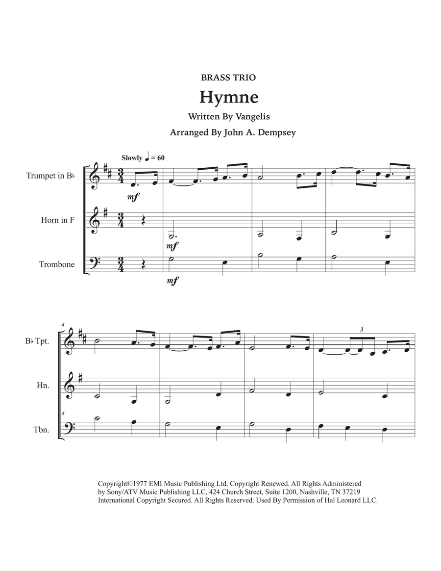 Hymne Brass Ensemble scores gallery preview page 5