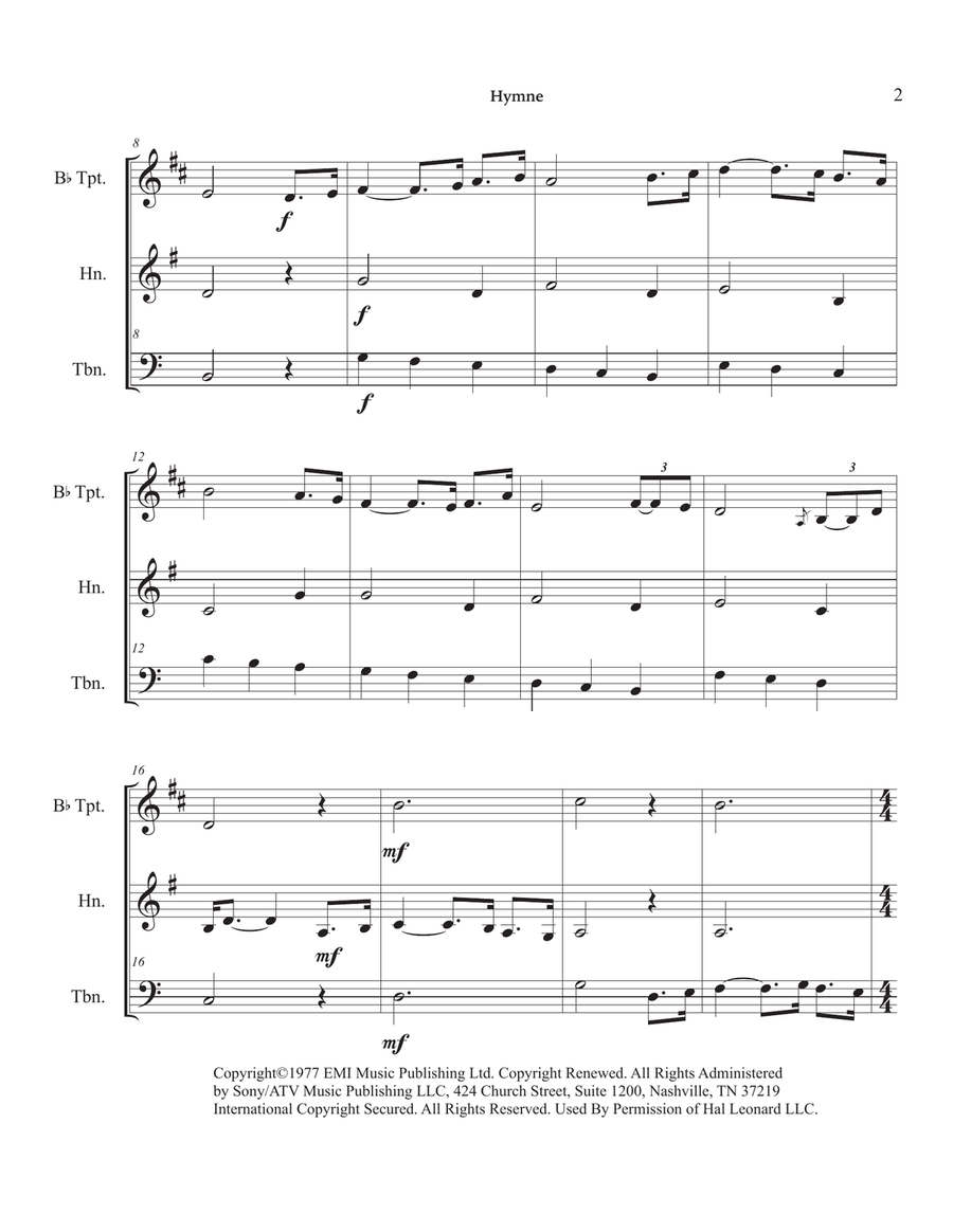 Hymne Brass Ensemble scores gallery preview page 6