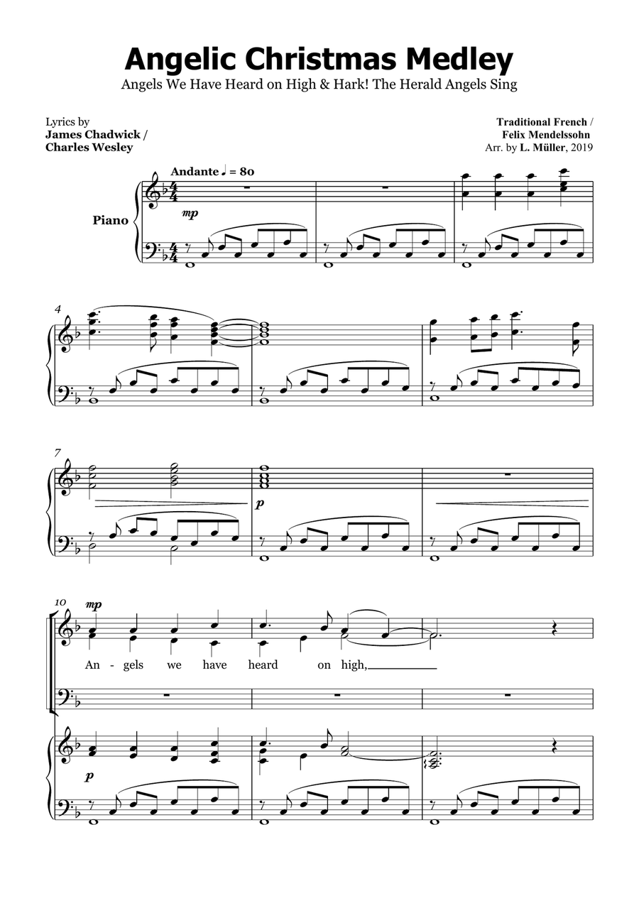 Angelic Christmas Medley 4-Part scores gallery preview page 2