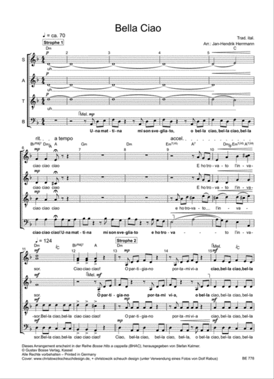 Bella Ciao 4-Part scores gallery preview page 2