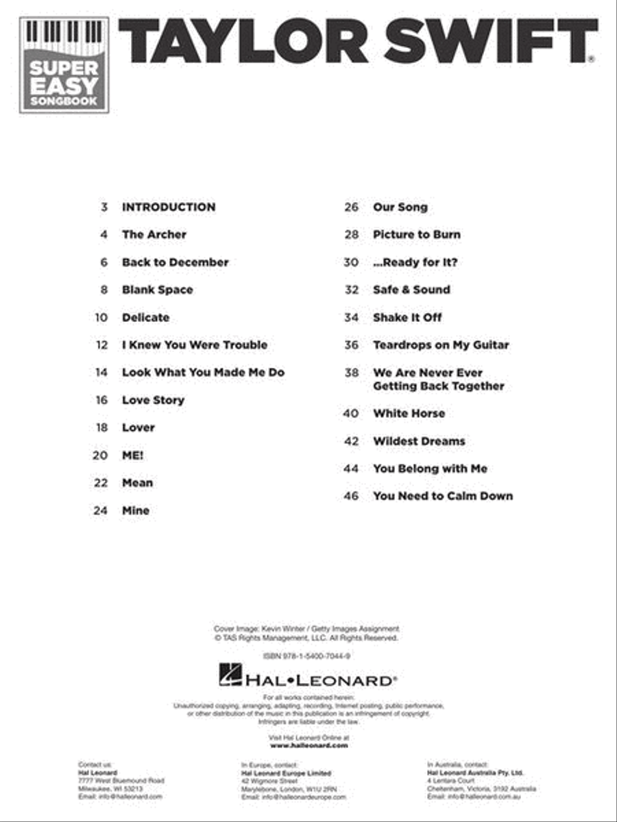 Taylor Swift - Super Easy Songbook Easy Piano scores gallery preview page 3
