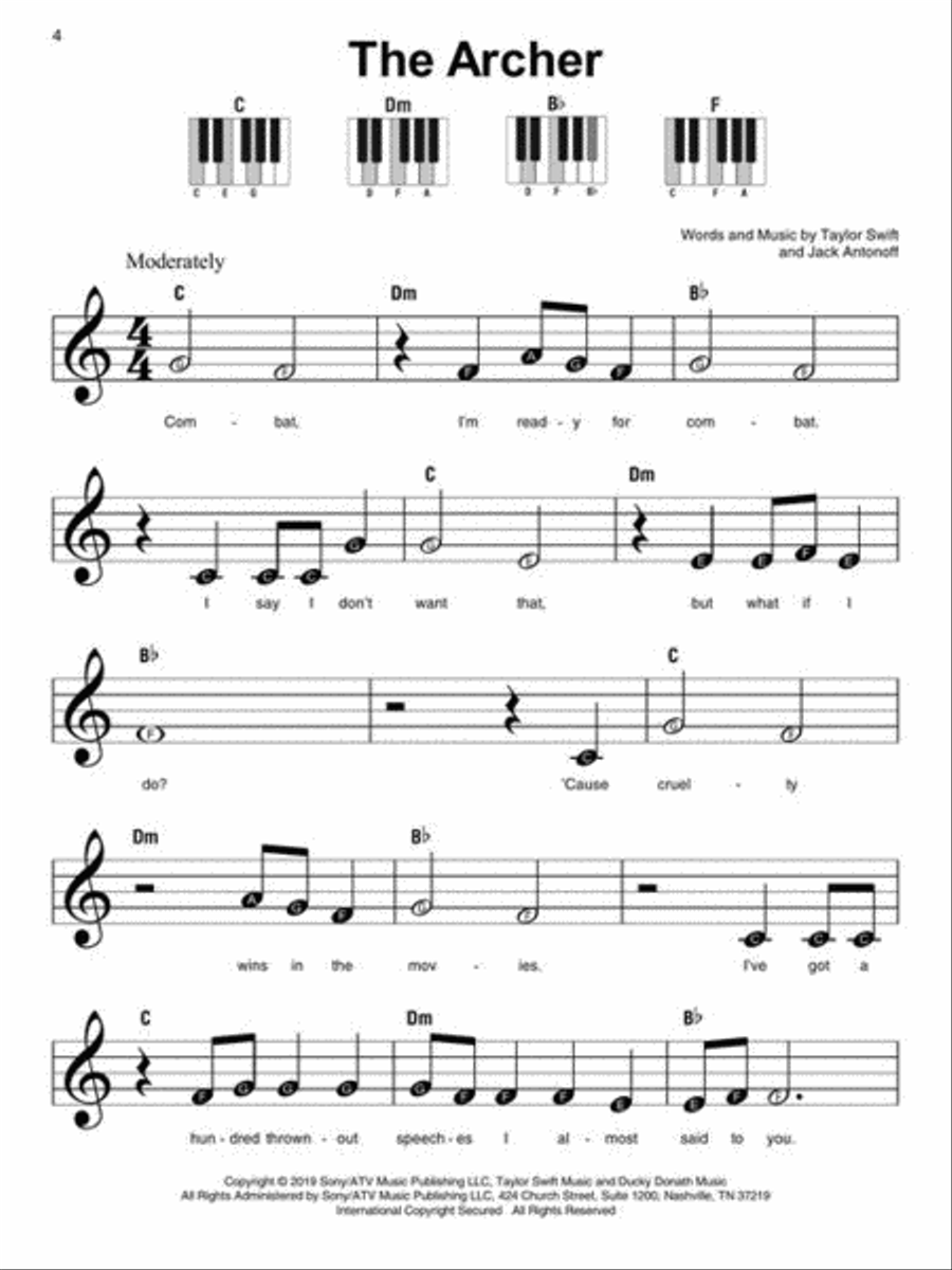 Taylor Swift - Super Easy Songbook Easy Piano scores gallery preview page 4