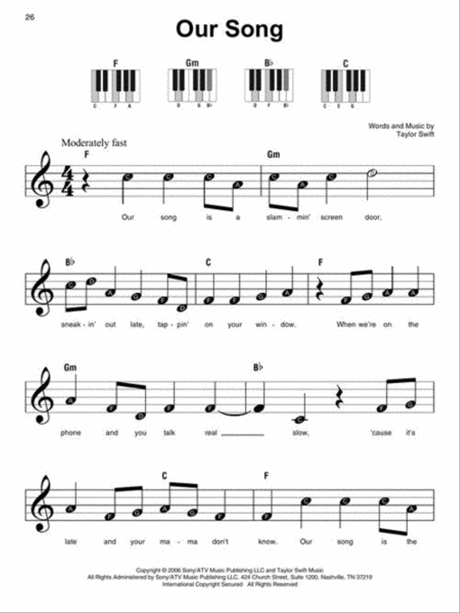 Taylor Swift - Super Easy Songbook Easy Piano scores gallery preview page 5