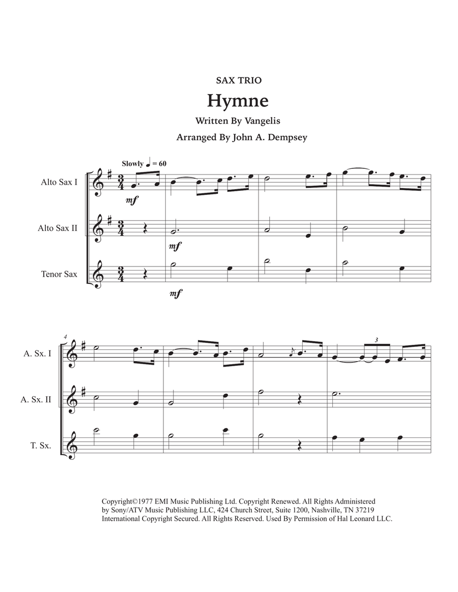 Hymne Woodwind Trio scores gallery preview page 5