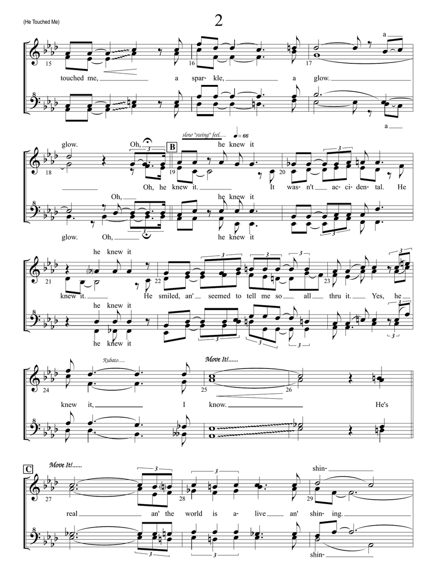 He Touched Me SSAA scores gallery preview page 2