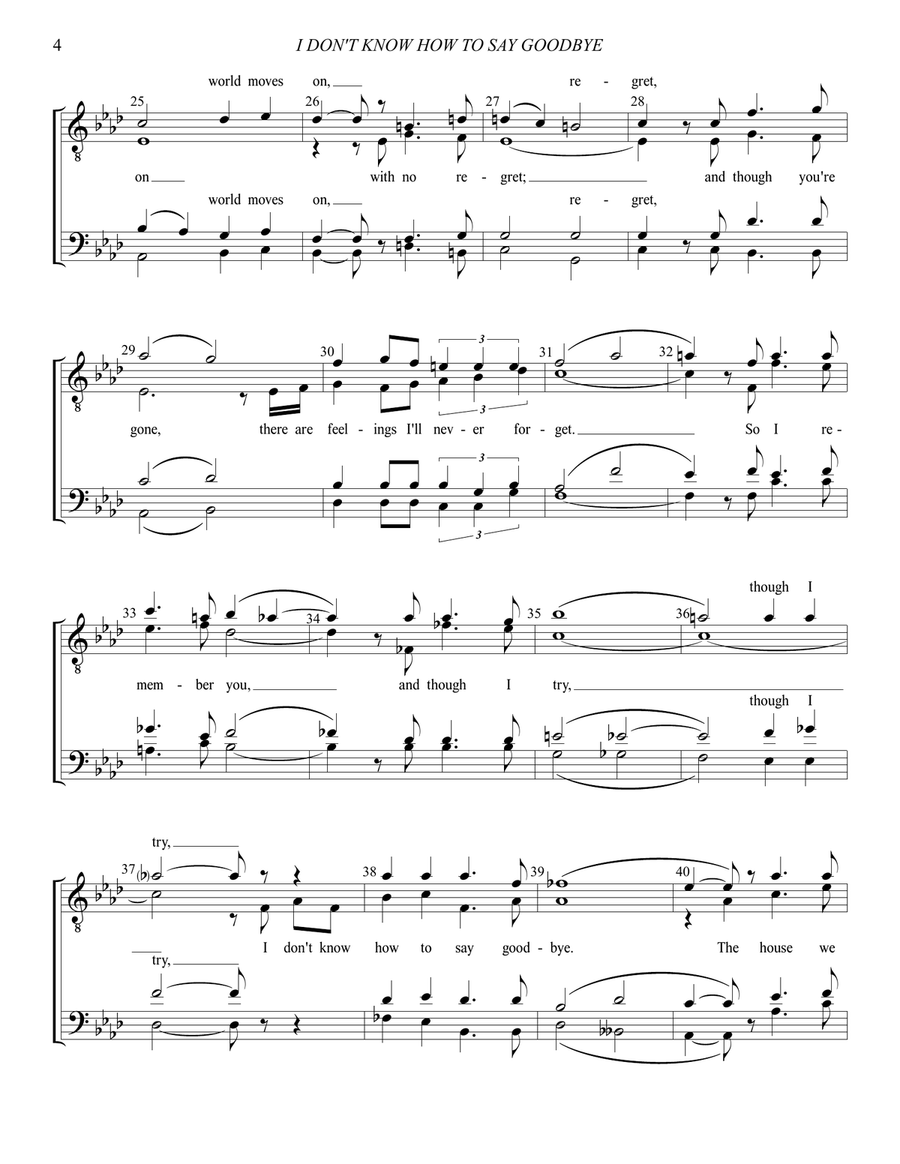 I Don't Know How To Say Goodbye TTBB scores gallery preview page 4