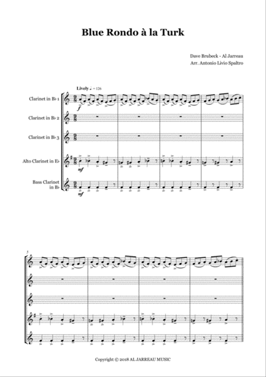 Blue Rondo A La Turk Woodwind Ensemble scores gallery preview page 2