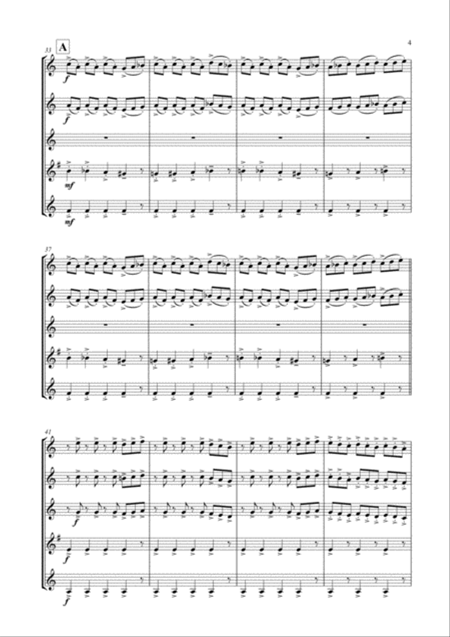 Blue Rondo A La Turk Woodwind Ensemble scores gallery preview page 5