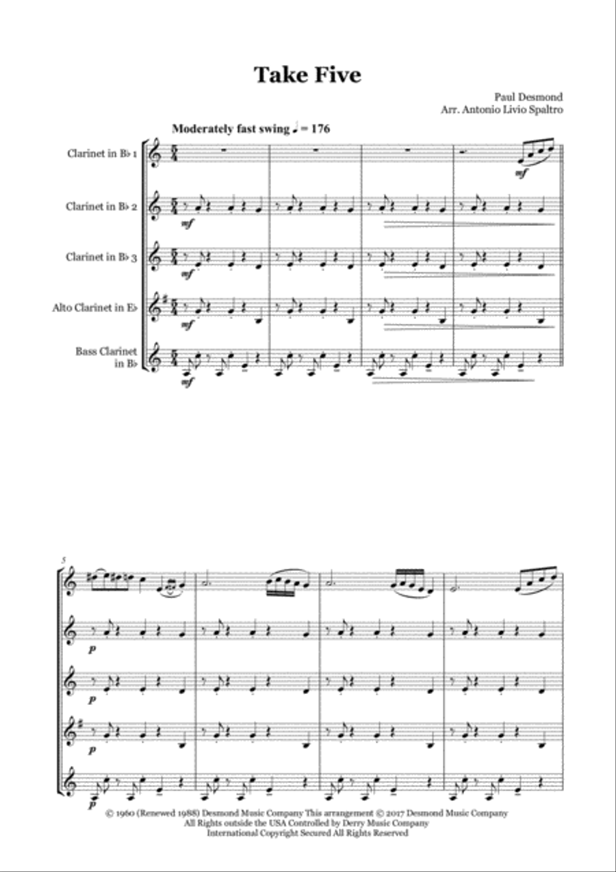 Take Five Woodwind Ensemble scores gallery preview page 2