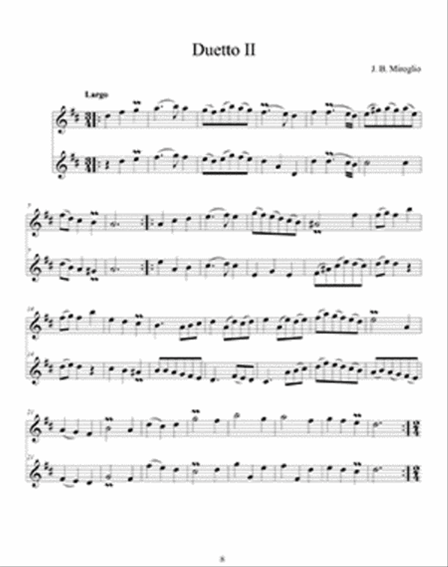 18th Century Mandolin Duets of Jean-Baptiste Miroglio Mandolin scores gallery preview page 2