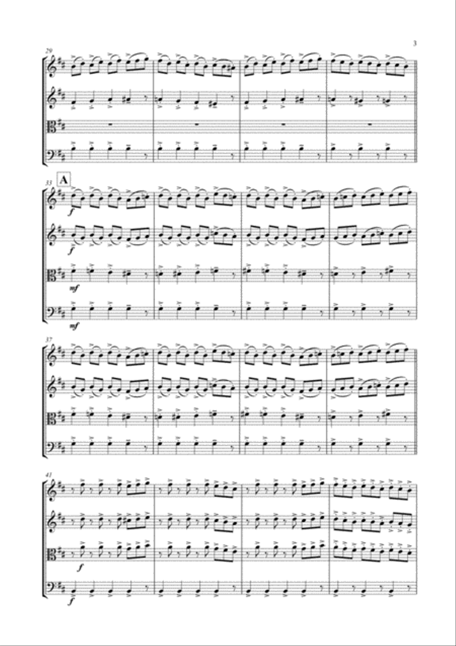 Blue Rondo A La Turk String Quartet scores gallery preview page 4