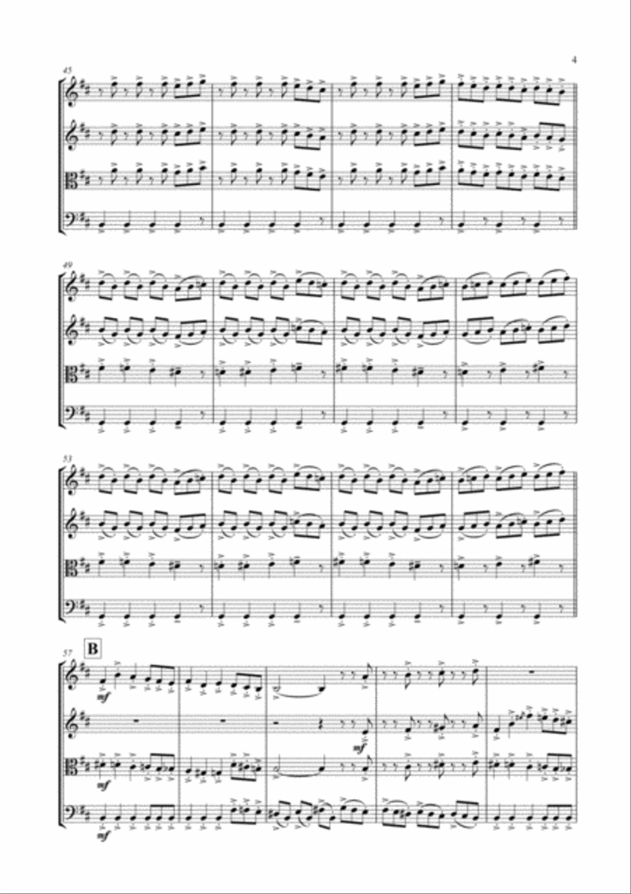 Blue Rondo A La Turk String Quartet scores gallery preview page 5
