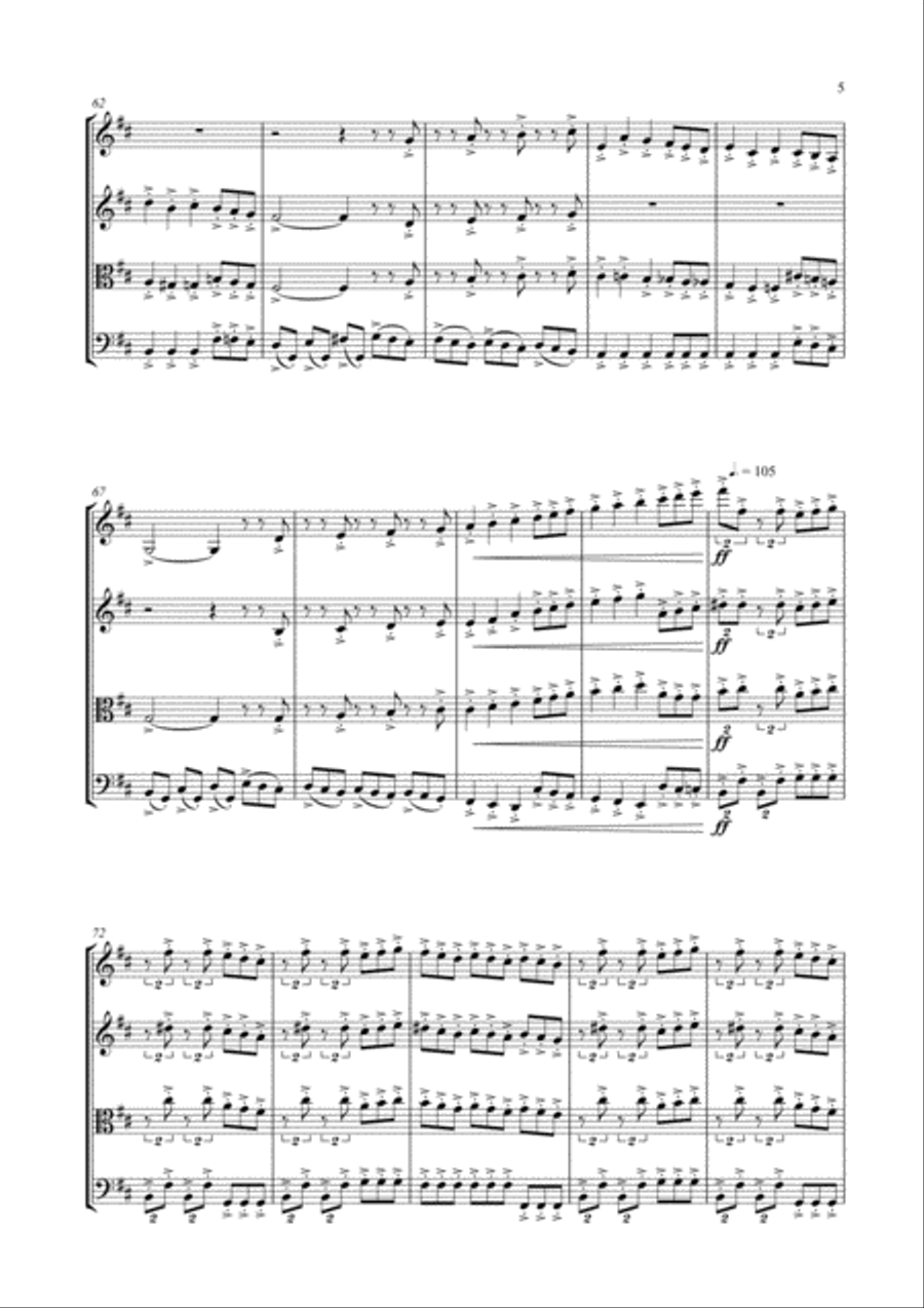 Blue Rondo A La Turk String Quartet scores gallery preview page 6