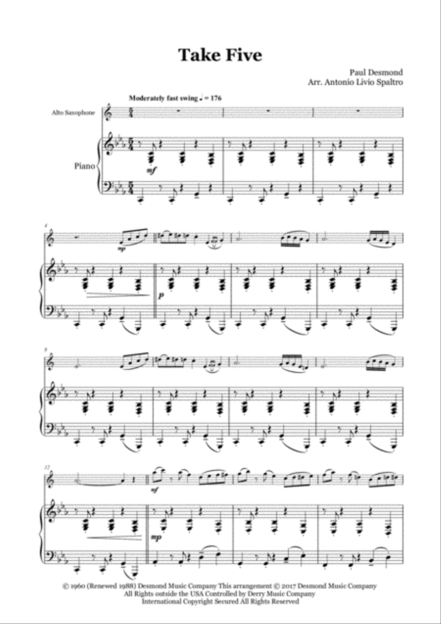 Take Five Alto Saxophone scores gallery preview page 2