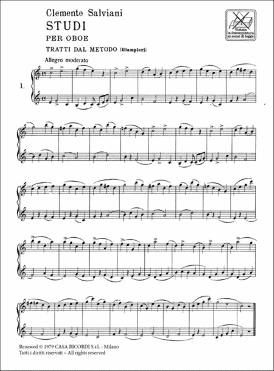 Studi per oboe (tratti dal Metodo) Vol. I Oboe Solo scores gallery preview page 2