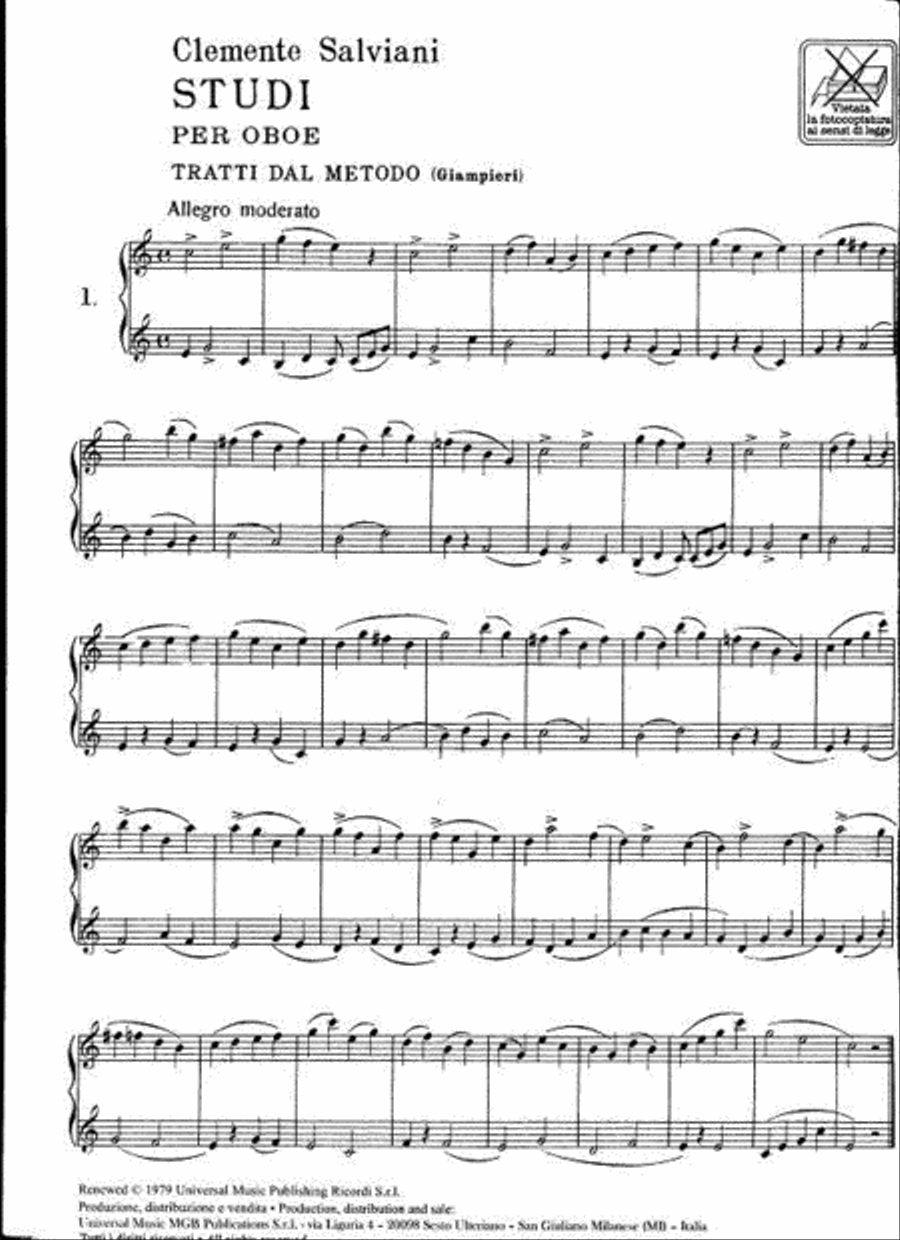 Studi per oboe (tratti dal Metodo) Vol. I Oboe Solo scores gallery preview page 3