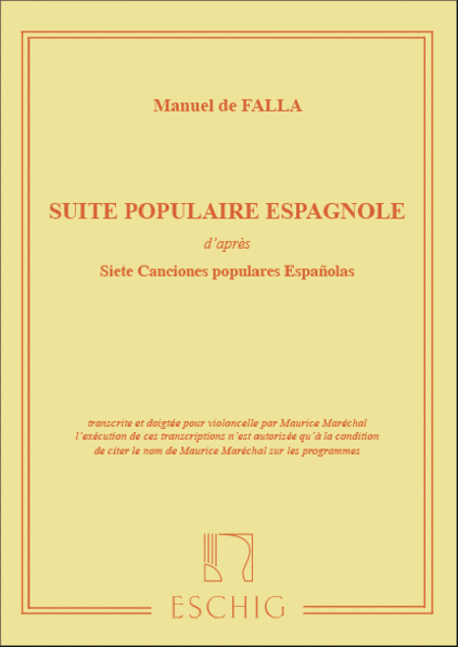 Suite Populaire Espagnole Piano Accompaniment scores gallery preview page 1