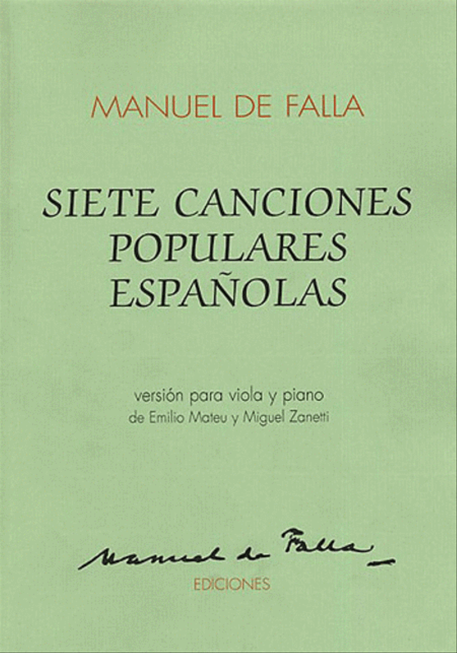 Siete Canciones Populares Espanolas Piano Accompaniment scores gallery preview page 1