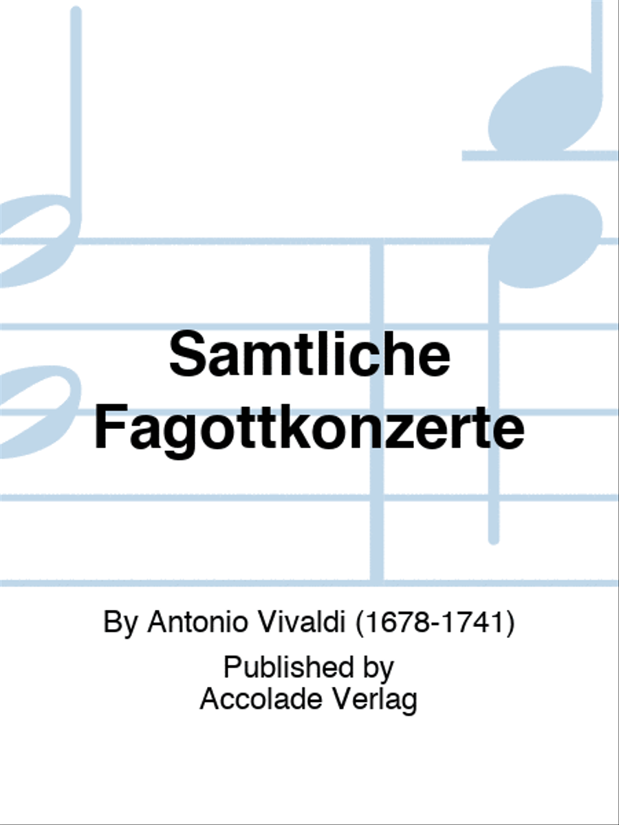 Sämtliche Fagottkonzerte Bassoon Solo scores gallery preview page 1