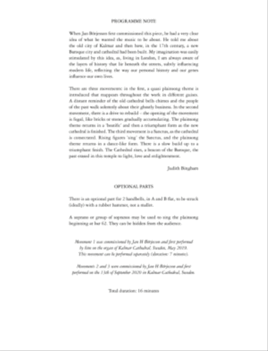 Kalmar Rising by Judith Bingham Organ - Sheet Music page 2