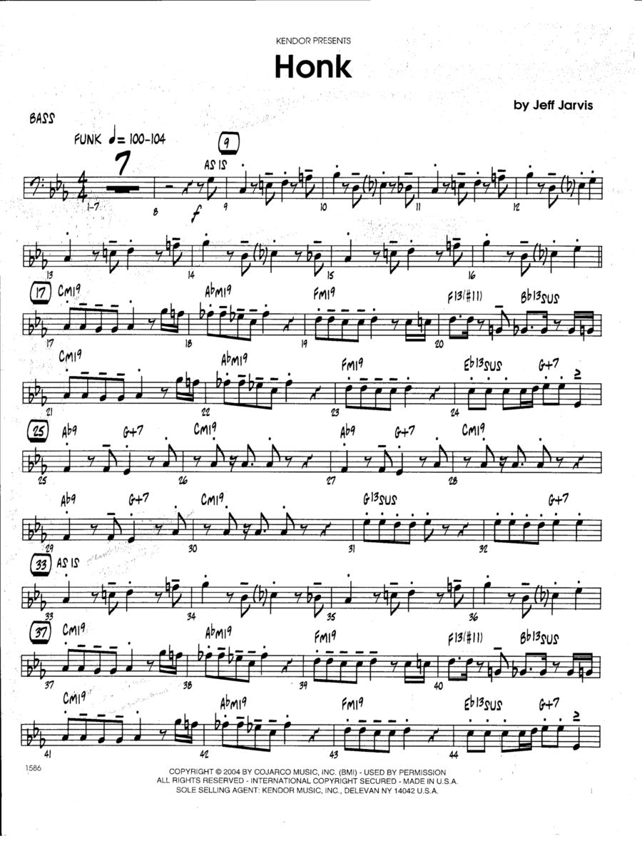 Honk - Bass Jazz Ensemble scores gallery preview page 1