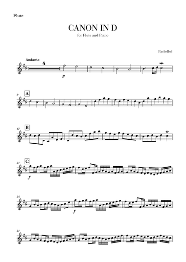Canon in D for Flute