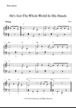 He's Got The Whole World In His Hands - Easy piano sheet music