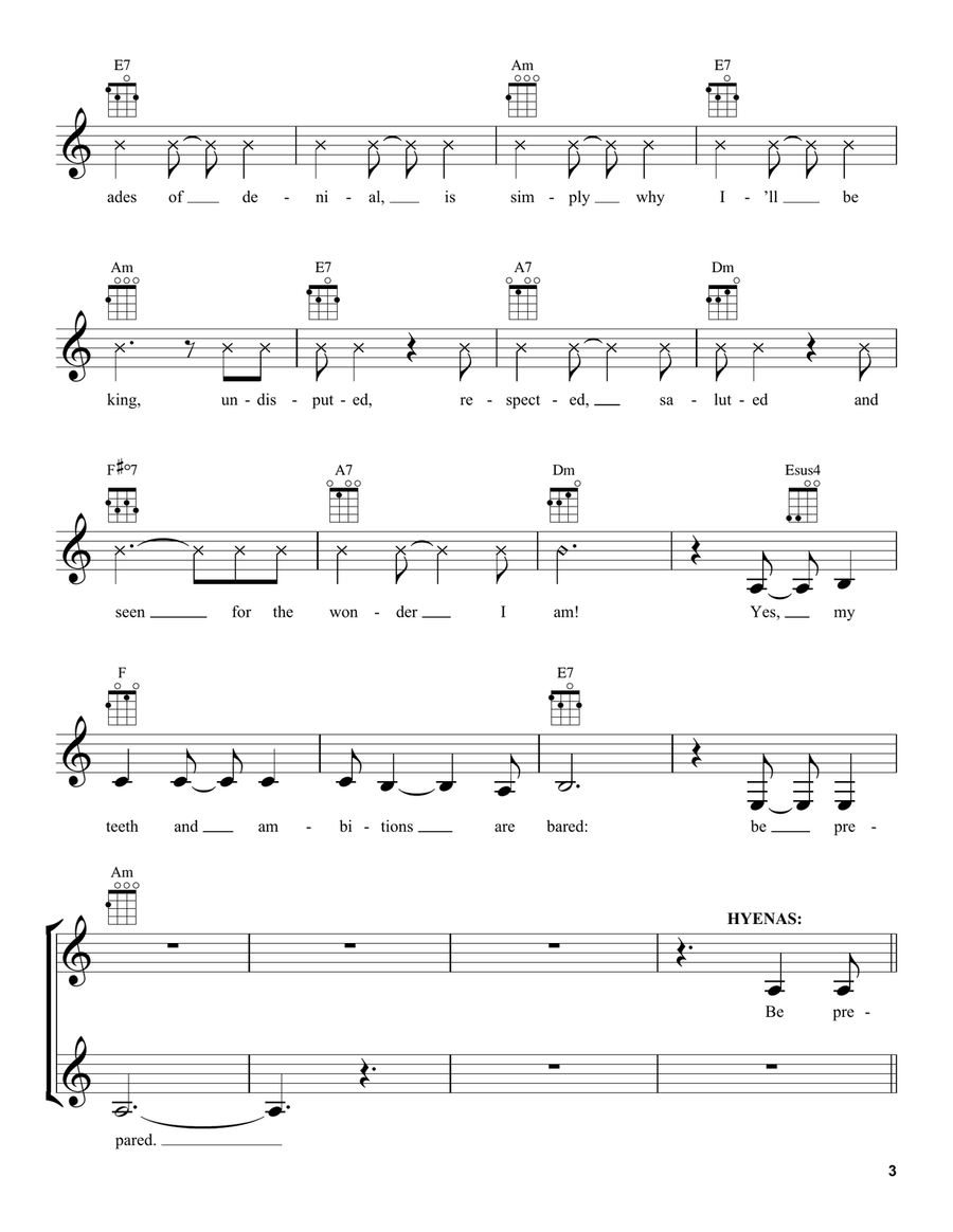 Be Prepared (from The Lion King 2019) Ukulele scores gallery preview page 3