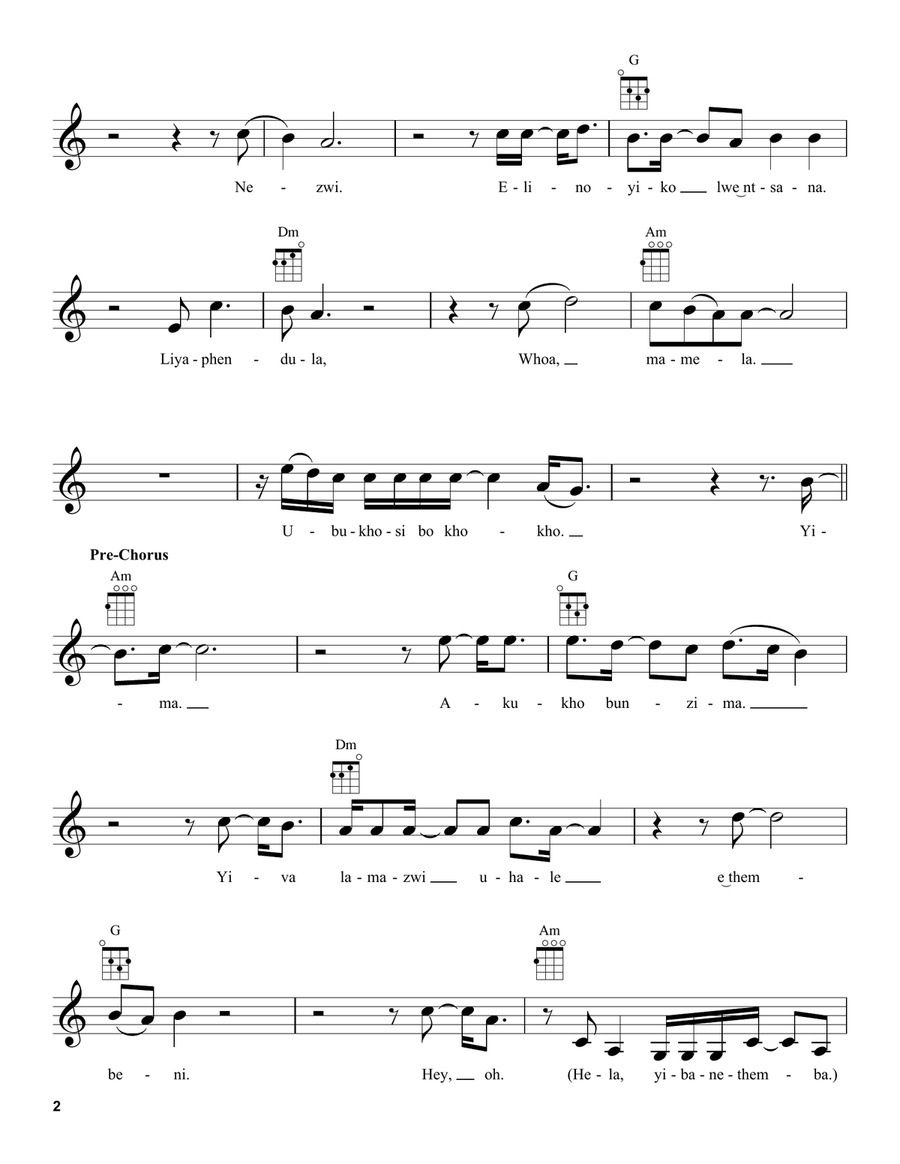 He Lives In You (from The Lion King 2019) Ukulele scores gallery preview page 2