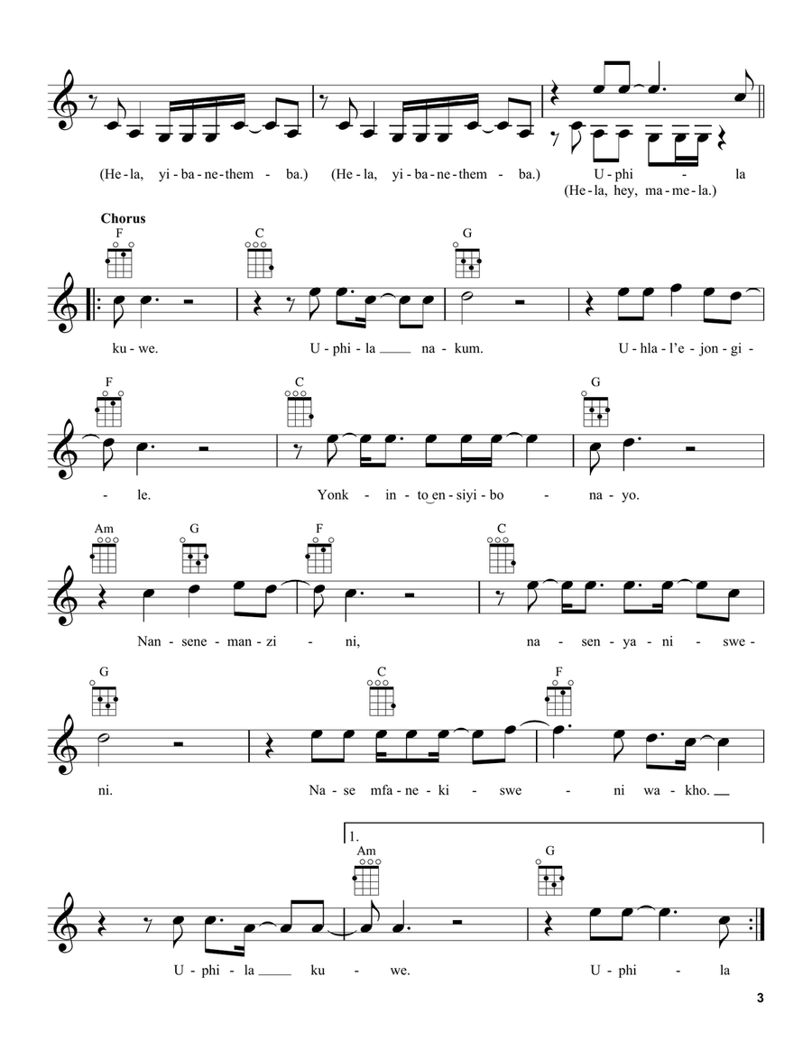 He Lives In You (from The Lion King 2019) Ukulele scores gallery preview page 3