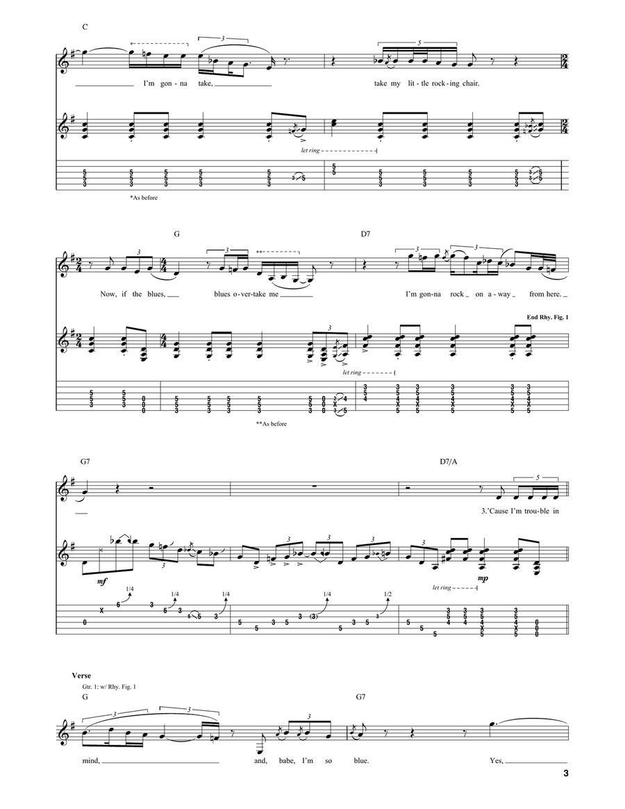 Trouble In Mind Electric Guitar scores gallery preview page 3