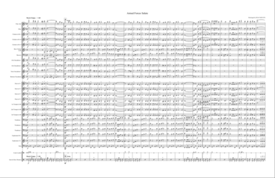 Armed Forces Salute (Army, Marines, Navy, Air Force & Coast Guard) Concert Band scores gallery preview page 1