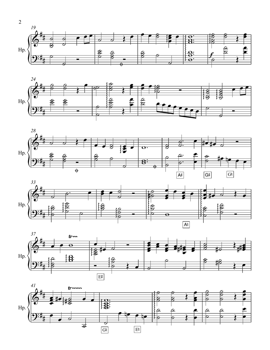 G. F. Handel - Lascia Ch'io Pianga - Arranged for Pedal Harp Pedal Harp scores gallery preview page 3