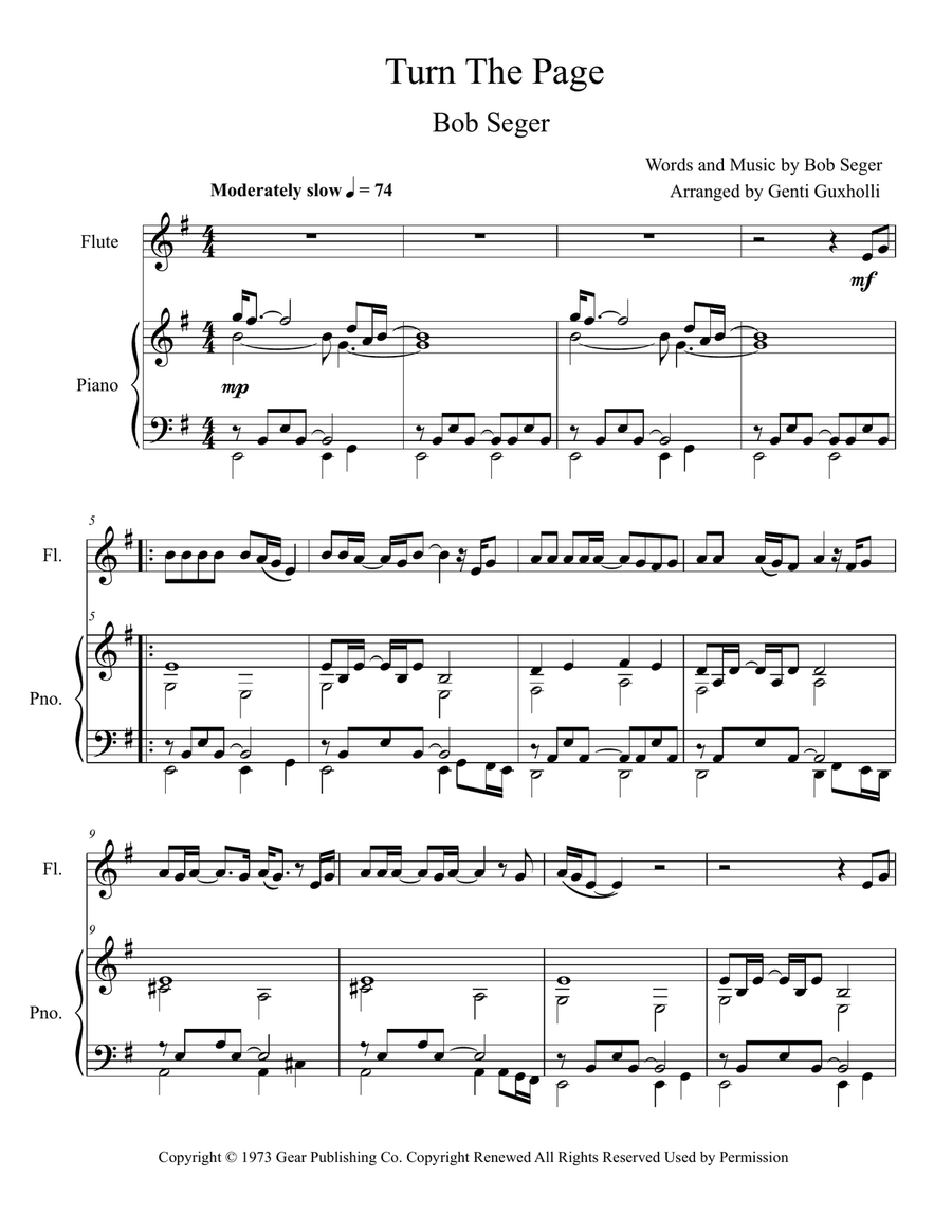 Turn The Page Turn The Page Flute Solo scores gallery preview page 2
