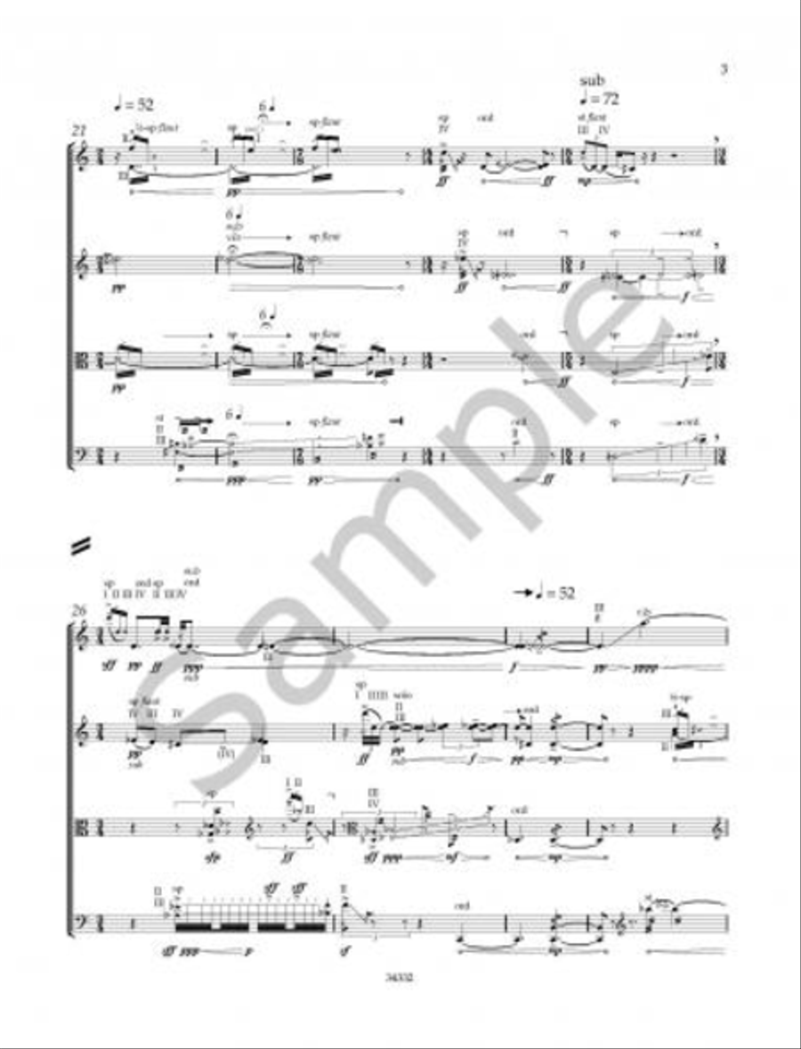 Unbreathed for String Quartet String Quartet scores gallery preview page 6