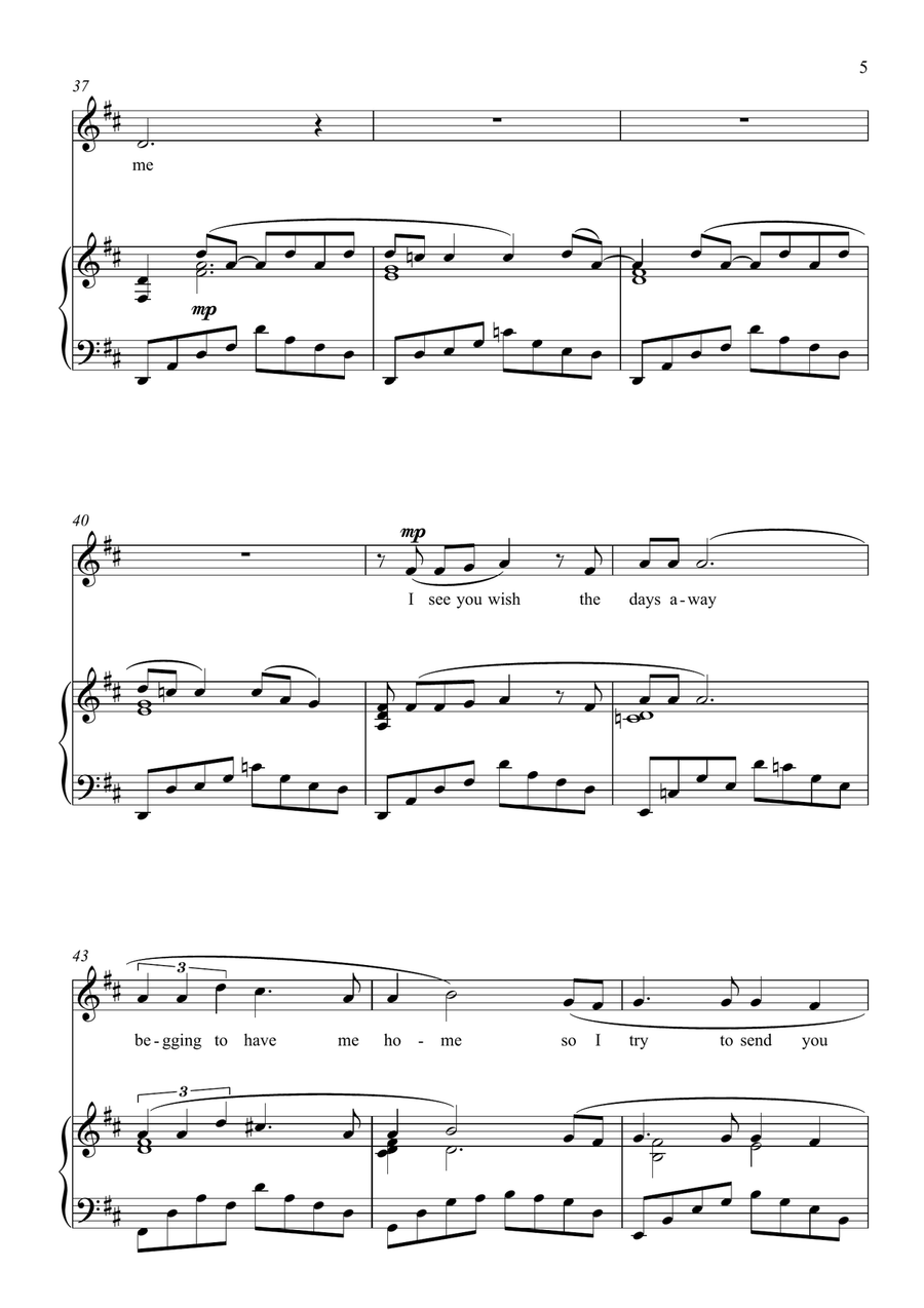 As I sit In Heaven -poem Hazel Birdsall Piano and solo voice Piano, Vocal scores gallery preview page 6
