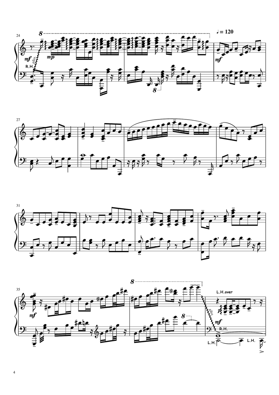 Play Our Love's Theme Piano Solo scores gallery preview page 4