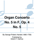 Organ Concerto No. 5 in F, Op. 4 No. 5 mini preview