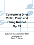Concerto in D for Violin, Piano and String Quartet, Op. 21