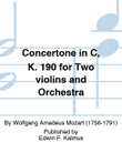 Concertone in C, K. 190 for Two violins and Orchestra mini preview