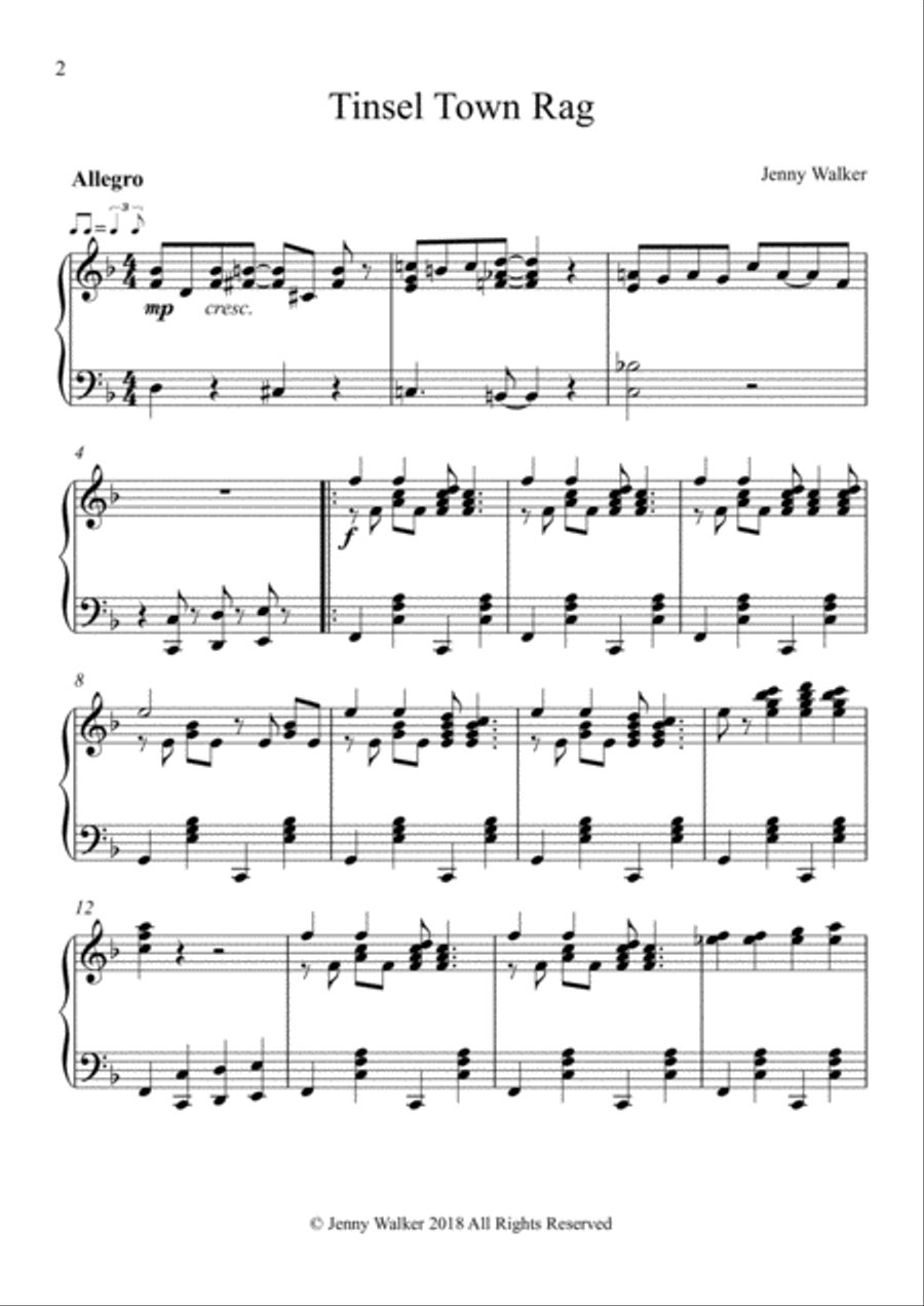 Piano Tracks: 13 - Tinsel Town Rag Piano Solo scores gallery preview page 2