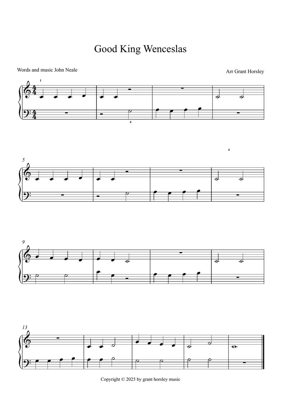 6 Very Easy Christmas Carols for the young Pianist- Beginner Level Easy Piano scores gallery preview page 2