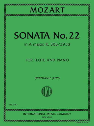 Sonata No. 22 In A Major, K. 305/293D For Flute And Piano