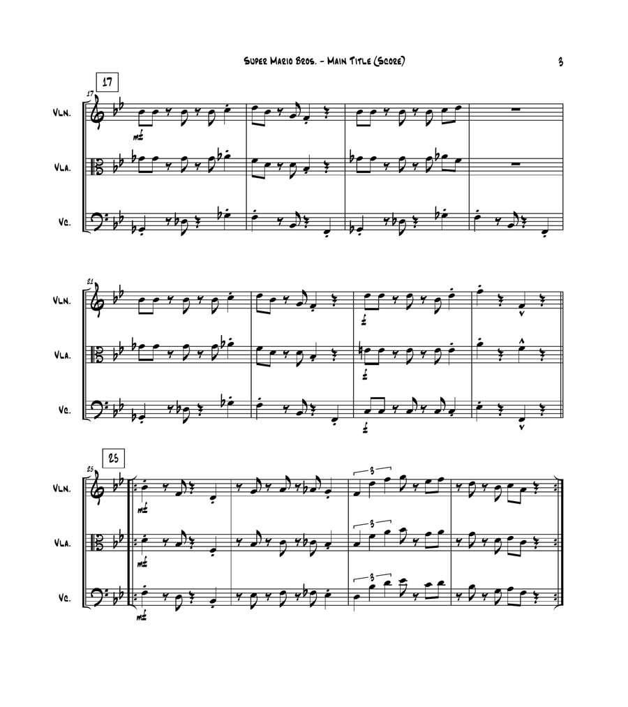 Super Mario Bros Theme String Trio scores gallery preview page 4