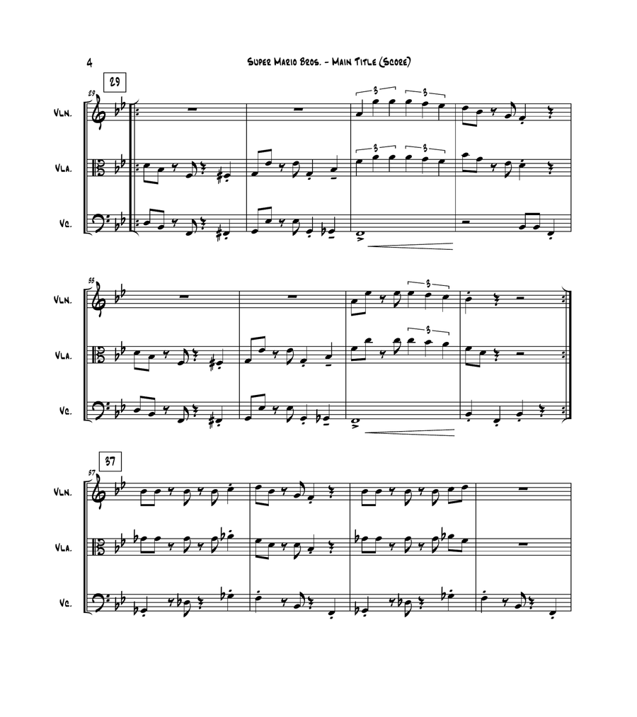 Super Mario Bros Theme String Trio scores gallery preview page 5