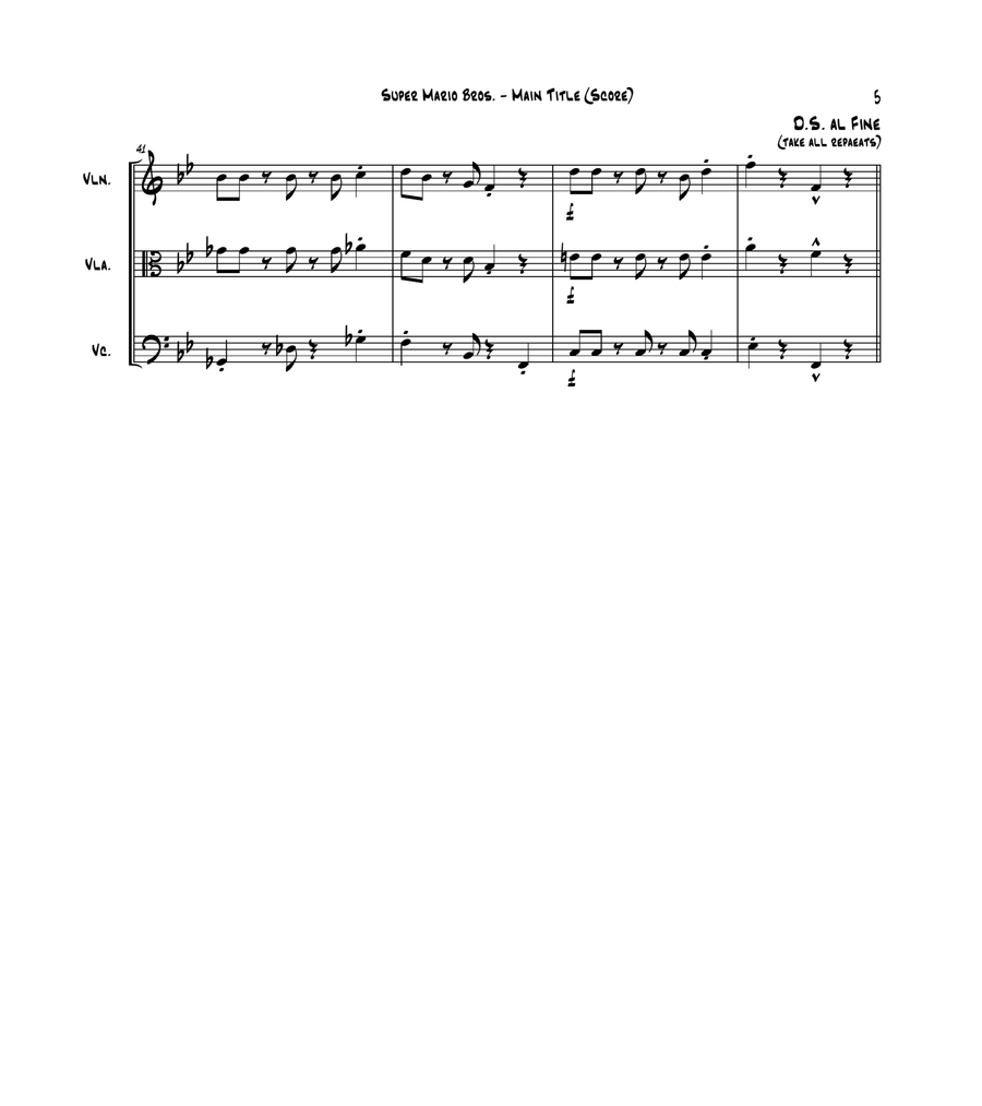 Super Mario Bros Theme String Trio scores gallery preview page 6